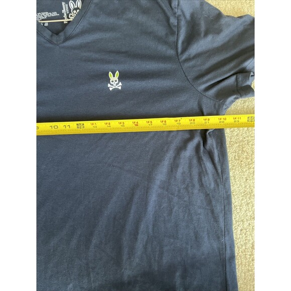 Psycho Bunny Short Sleeve Blue V-Neck Logo T Shirt | Men's XL - Picture 10 of 10